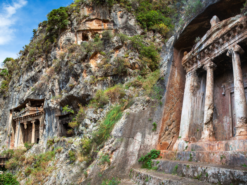 The rock tombs of the Lycian cliffs